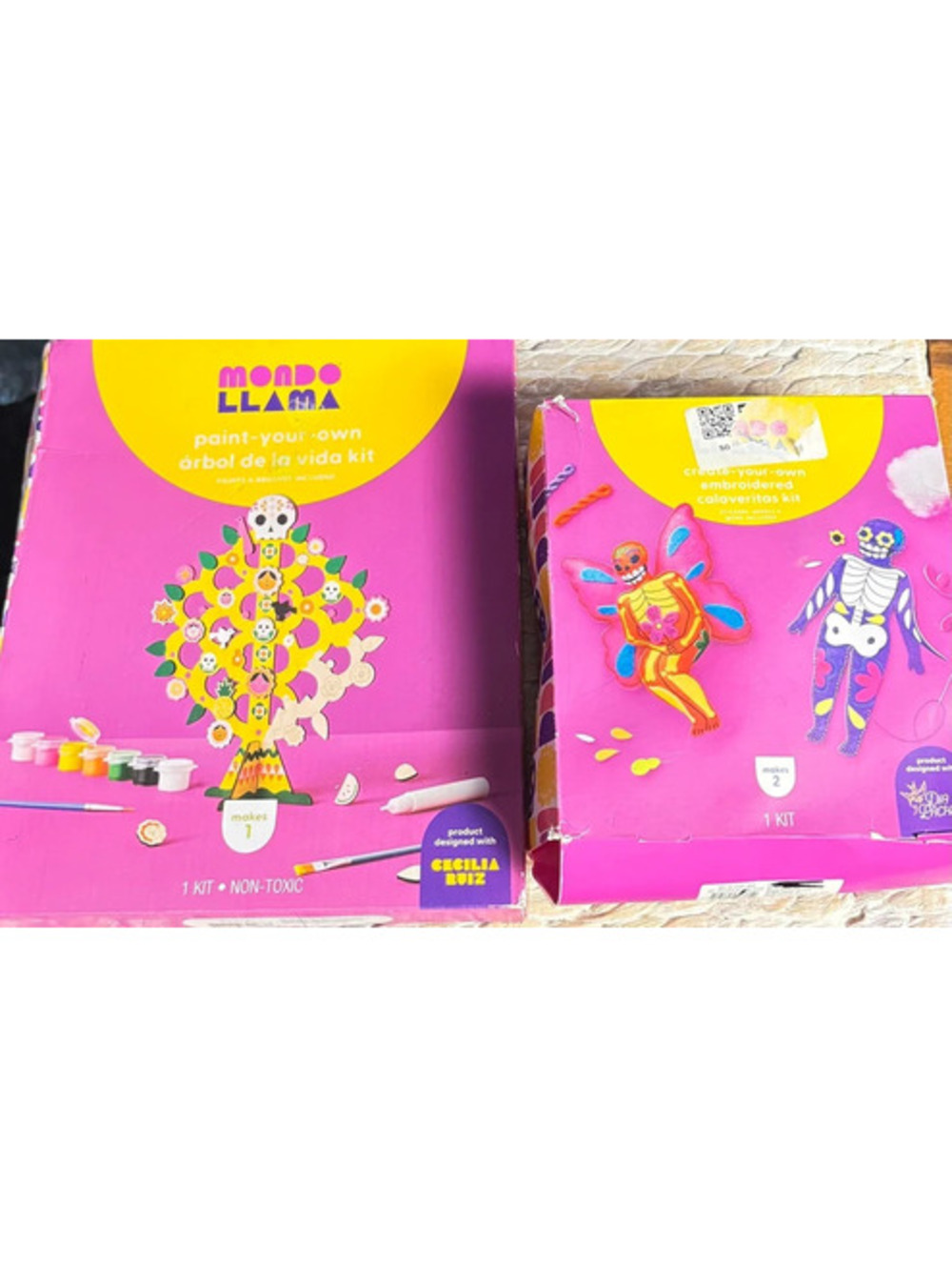 Lot of 2 Mondo Llama Dia de Muerto DIY kits